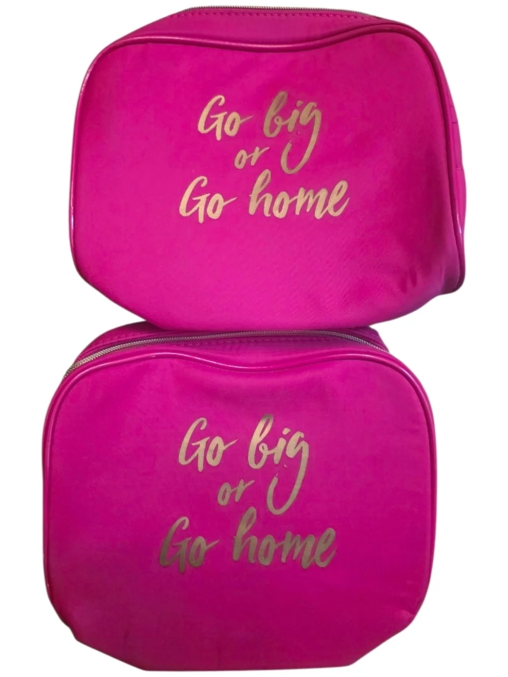 Lancôme Hot Pink Cosmetic Pouch with Gold Plate